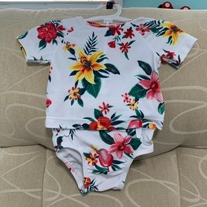 Baby girl 2 piece floral swimsuit